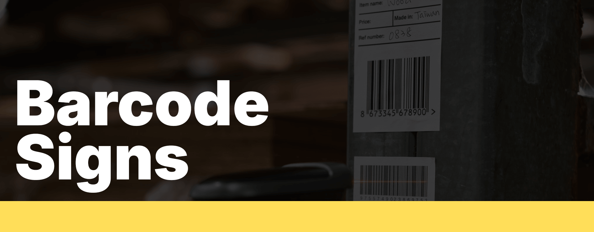 barcode hanging signs